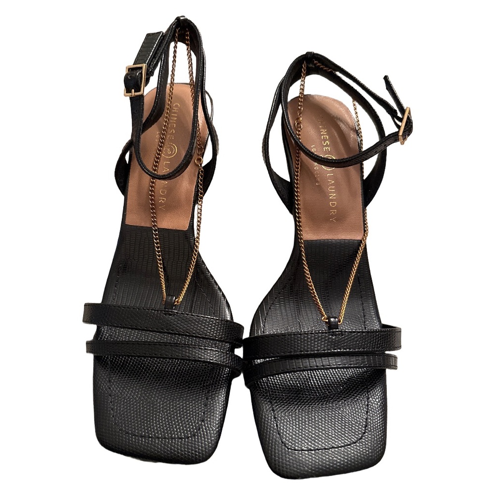Chinese Laundry Black Strappy Sandals